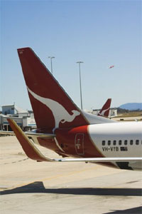 Qantas aeroplane tail