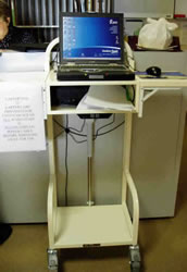 Mobile-Wireless equipment used on Ward54 South - laptop on a trolley